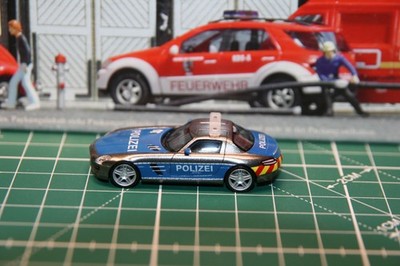 HERPA 096515 Polizei ''Showcar'' MB SLS AMG / 1:87 / H0 / OVP / NEUW (2615)