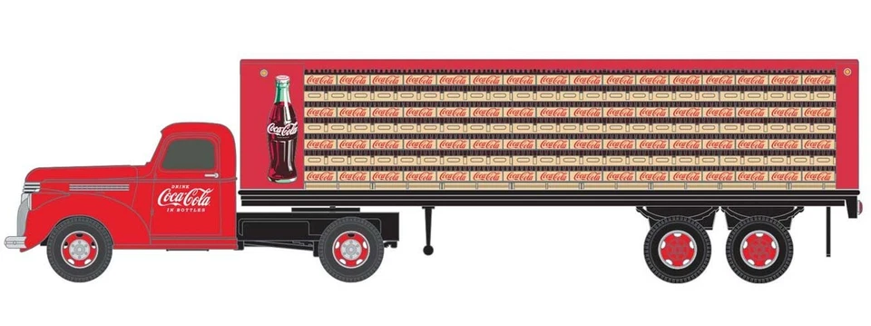 Classic Metal Works 31207 HO Coca Cola 1941-1946 Chevy Tractor w/ Trailer & Load - Image 1 of 1