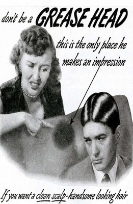   Vintage Ad (1950s) Anti-Grease Hair Poster - 24x36  - Hi-Res  Print - 200