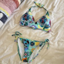 RARE Low Waisted M/L Y2K Victoria's Secret Indie Bikini Set Colorful Cute Whimsy