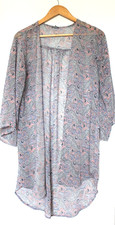 Vintage Y2K Charlotte Russe Sheer Wrap Duster Tunic Paisley Bell Sleeve USA Made