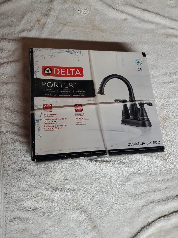 Delta Porter 25984LF-OB-ECO 4 in. Centerset Bathroom Faucet Oil Rubbed Bronze