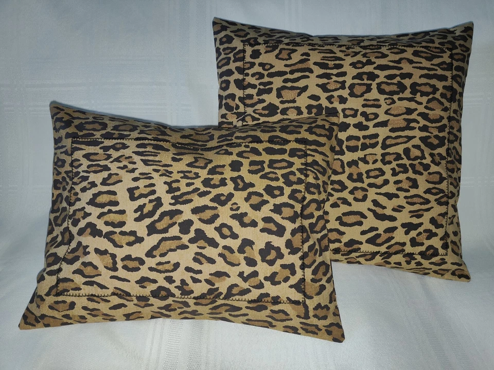 2 fundas de almohada Ralph Lauren Aragón Leopardo 12x16 y 16x16 pulgadas nuevas Foto 3 de 4