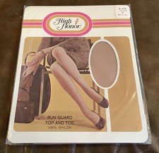 Vintage Nylon Stockings NOS  HIGH HONOR" HOSIERY 1950-1960 Thigh High Taupe Sz 9