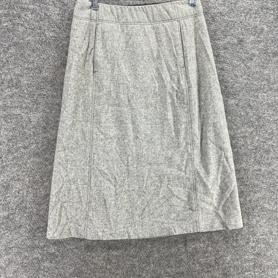 J. Crew Skirt Women 4 Gray Wool Lined Zipper A-Line Long Mid Rise Flat Front - Image 4 of 4