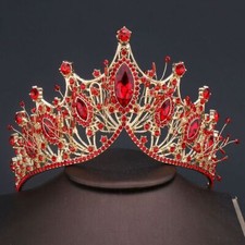 Women Baroque Crystal Crown Headwear Queen Bridal Tiara Hair Accessories Gifts◈