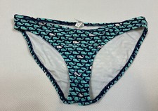 Vineyard Vines Bikini Bottoms S Navy Blue Mint Green White Wale Print