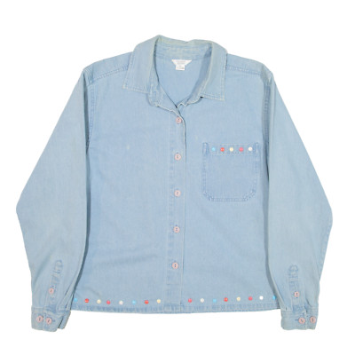 CHRISTOPHER & BANKS Jeanshemd Blau Langarm Damen M