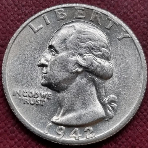 1942 S Washington Quarter 25c High Grade UNC UNCIRCULATED #80869