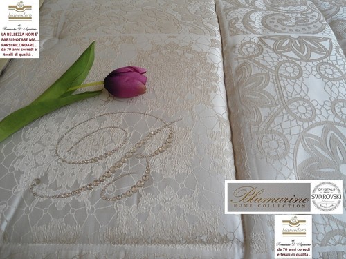 Trapunta matrimoniale BLUMARINE prezioso tessuto jacquard con SWAROVSKI - Foto 13 di 17
