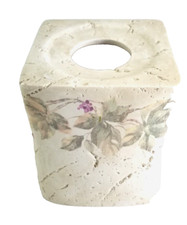 Croscill Ivy Cheri Blum Tissue Box Cover Stone Hand Painted