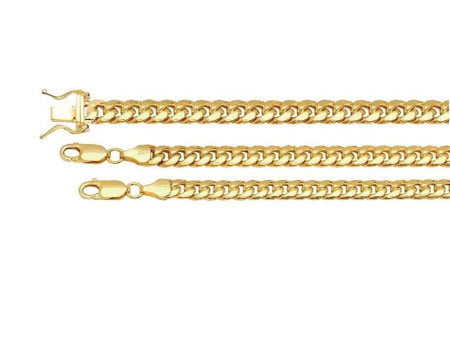 10k Yellow Gold 4mm-5.5mm Miami Cuban Link Chain Necklace Bracelet 7"-30" Hollow