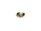 14K Gold Blue Topaz Ring with Lab-Created Sapphire Accents Size 3