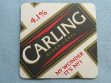 Beer Pub COASTER ~ CARLING Black Label Lager ~ It's No. 1 ~ CANADA Since 1927