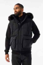 Jordan Craig Yukon Puffer Vest Mens Winter Black Quilted Hooded Streetwear