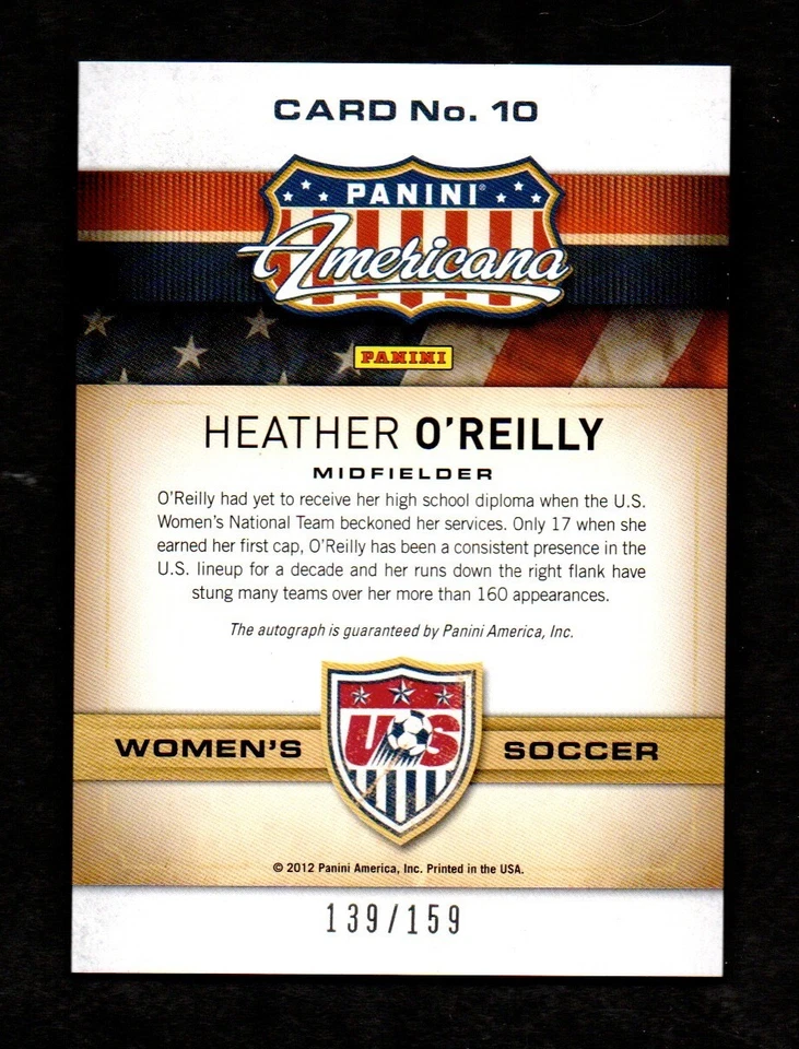 Autógrafo de fútbol americano Heroes Legends #10 2012 Heather O'reilly para mujer de Estados Unidos Foto 2 de 2