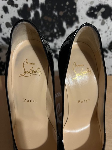 Christian Louboutin Pigalle Follies 100 Black Patent Leather Pumps 36.5 Kate - Picture 17 of 19