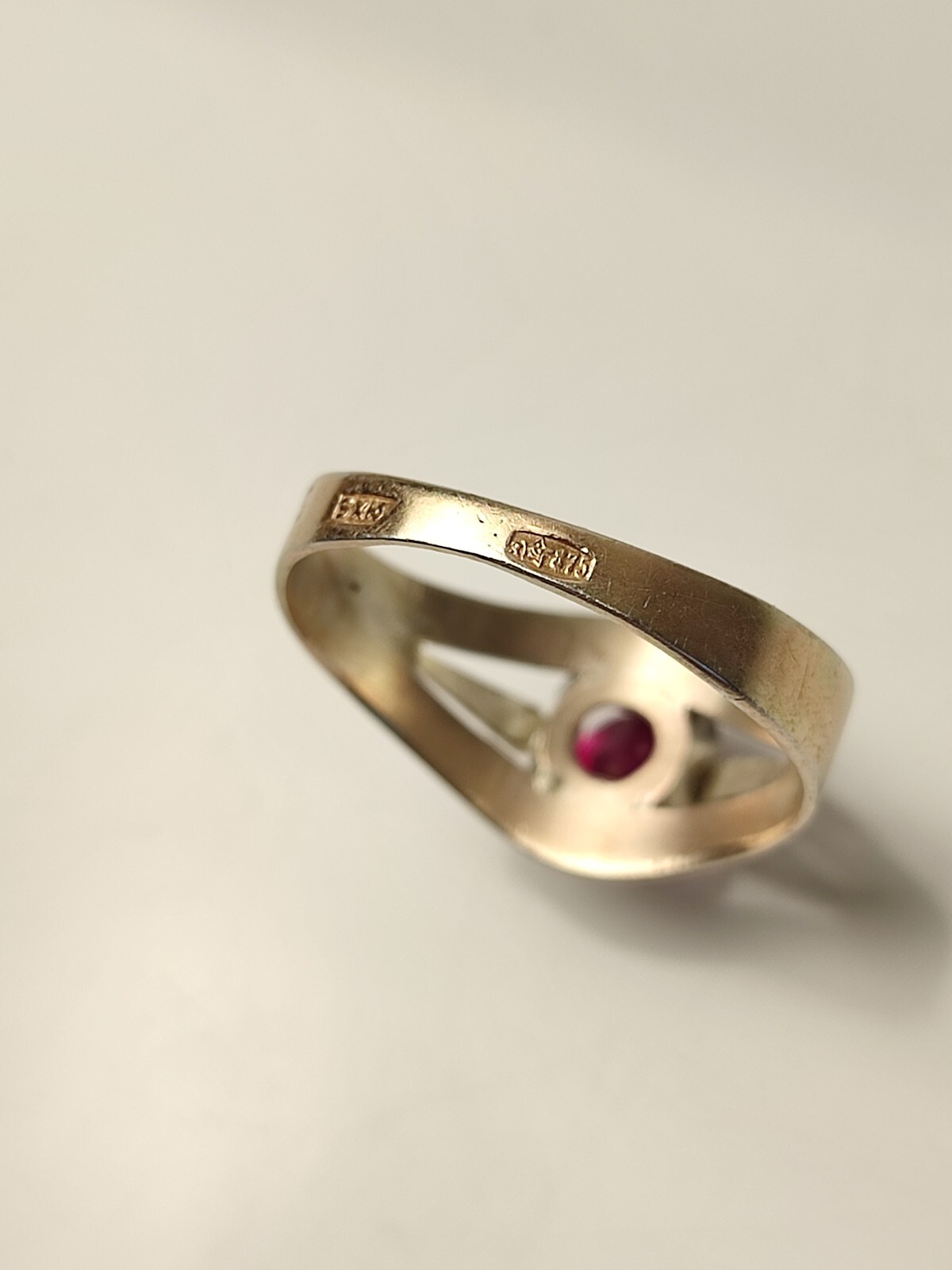 Ruby Ring Silver Soviet 875 Sterling Silver Ussr … - image 8