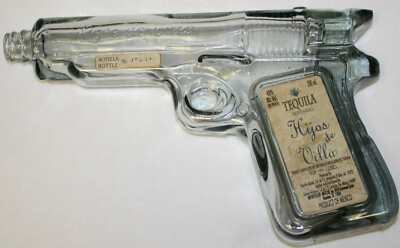 Hijos de Villa Tequila Empty 9mm Gun Shaped Bottle Limited