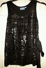 ladies black sequin top by vera wang. simply vera . NWT  size XS . sleeveless 