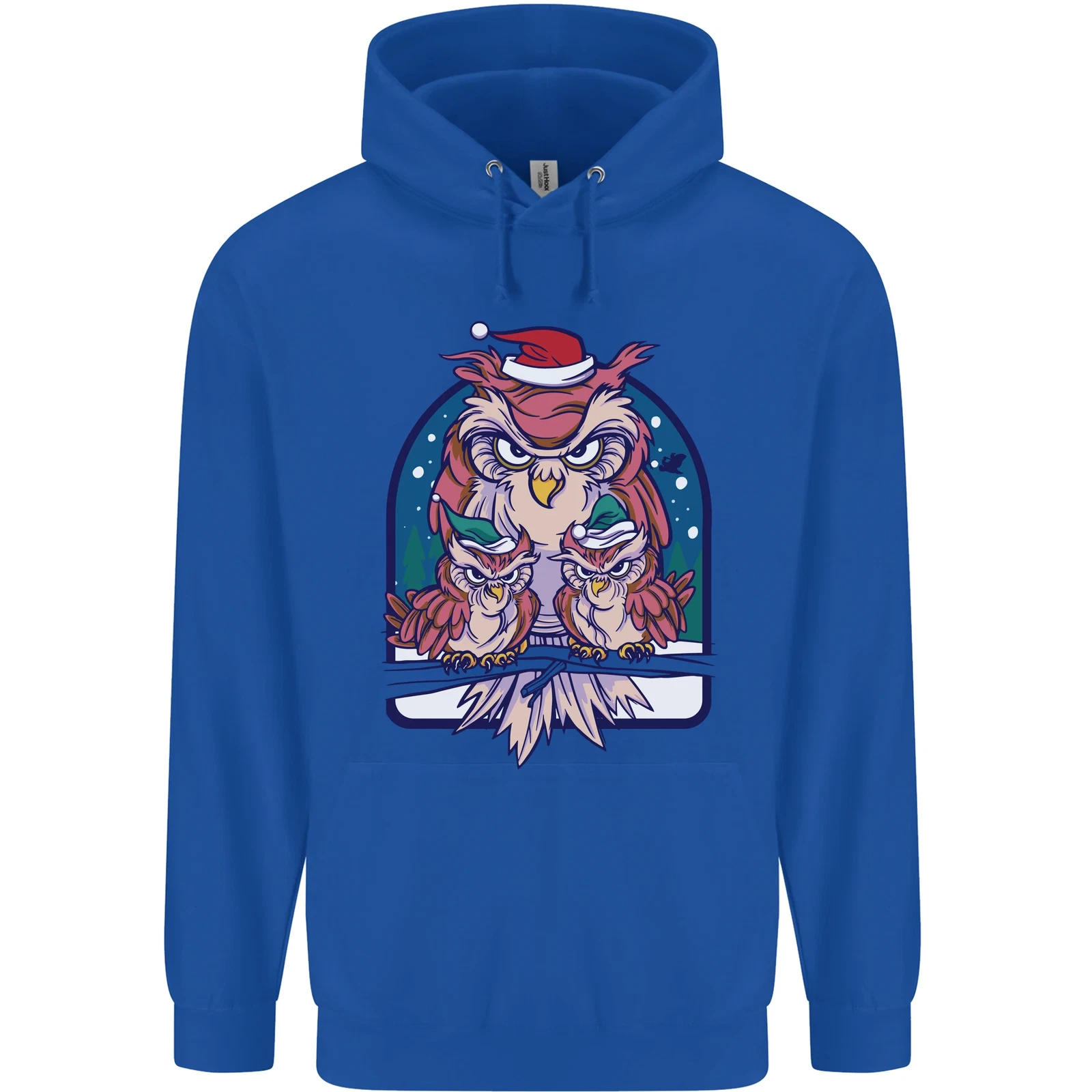 Bah Humbug Grumpy Christmas Owls Men's Hoodie