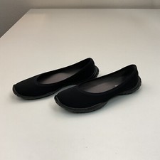 Lissom Flyte Black/Black Soles Slip-On Lightweight Ballet Flats, US 7.5