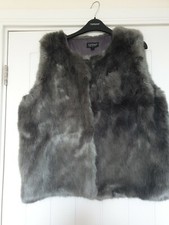 Topshop Grey Faux Fur Bodywarmer Gilet *bnwt*cosy*nordic*winter*furry*hair*cute