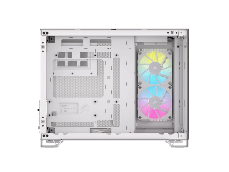 CORSAIR iCUE LINK 2500X RGB Micro ATX Dual Chamber PC Case – White – Two Tempere - Image 2 of 4