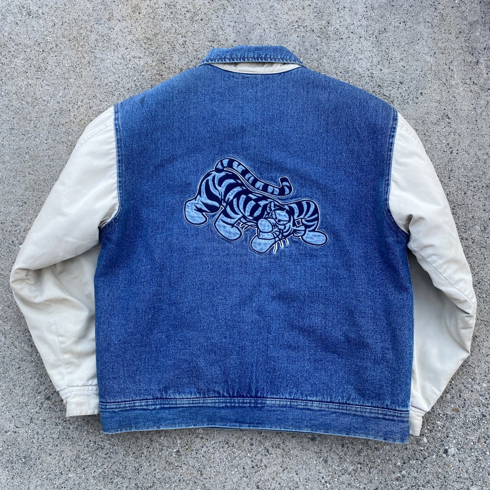 Vintage Disney Tigger Varsity Denim Jacket Men’s Size Small - Read