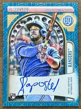 2021 Topps Gypsy Queen Blue /99 Sherten Apostel #GQA-SA Rookie Auto RC Rangers