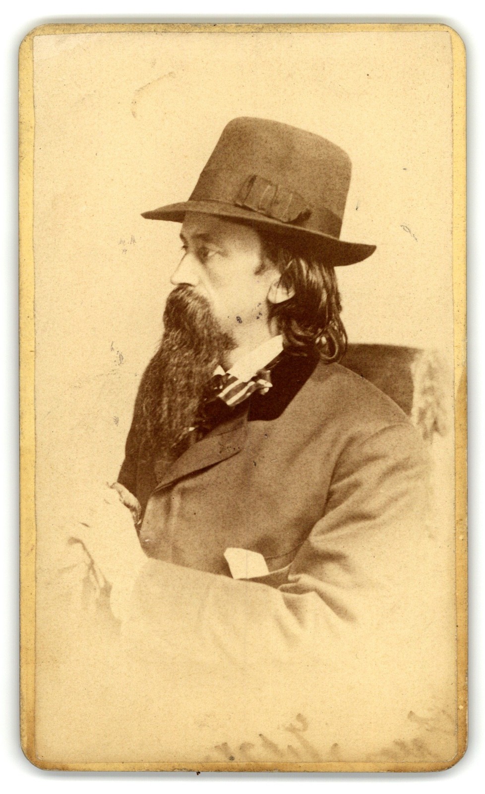 Antique CDV 1874 Prof. Niram Corson Cornell University literature Ithaca NY