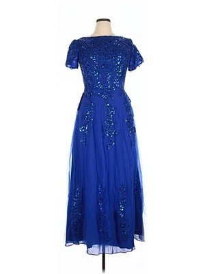 GORGEOUS Royal Blue Formal Cocktail Dress With Sequins Size 14 Wear Your Love