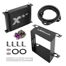 30 Row Universal Oil Cooler Kit 10AN Transmission Engine Aluminum Thermostatic