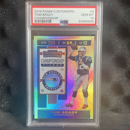 2019 Panini Contenders Tom Brady #9 Championship Ticket /99 PSA 10 Gem Mint PATS