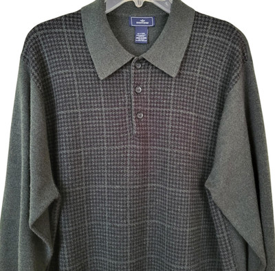 Dockers Mens XLT  TALL Pullover Sweater Cardigan Hunter Green Soft Machine Wash