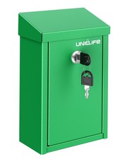Uniclife Green Key Drop Box for Outside, Metal Safe Lock,