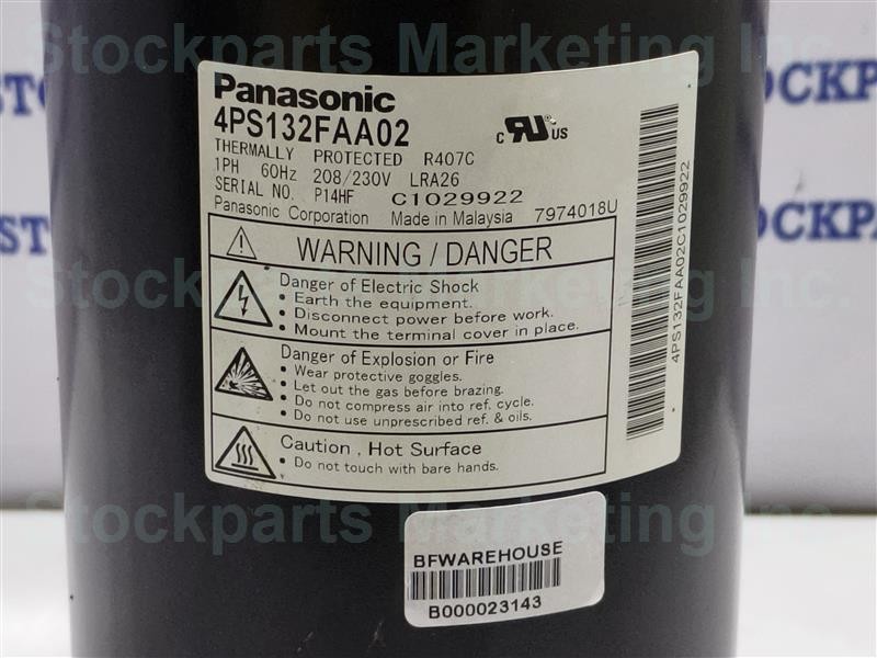 Panasonic 4PS132FAA02 Compressor 1PH 60Hz 208/230V FAST SHIPPING