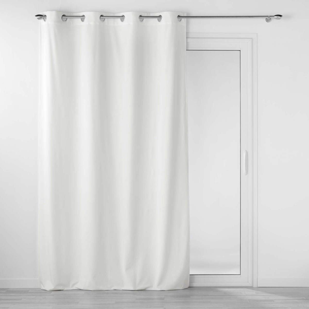 Rideau à œillets haut de gamme Velouriane 140x260 cm blanc mat