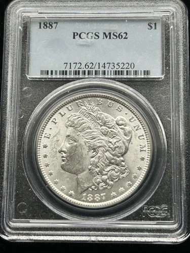 1887 US Morgan Silver Dollar PCGS MS62 - Beautiful Coin***