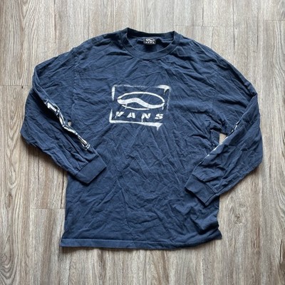 VANS Men’s Vintage 90s Navy Blue Longsleeve T-Shirt Size Large