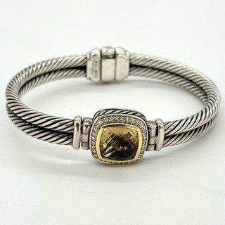 David Yurman Sterlingsilber & 18 Karat Gold Citrin & Diamant Kabel Armreif Armband