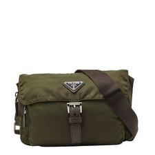Prada Triangle Logo Crossbody Bag Women Green One Size