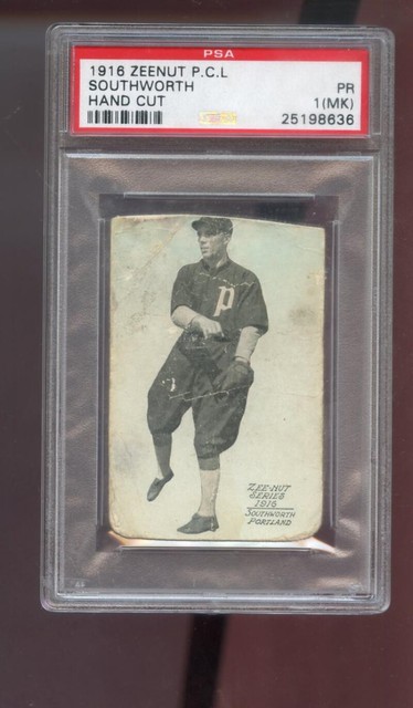 1916 Zeenut William Southworth Billy PSA 1 MK Karte Pacific Coast League PCL