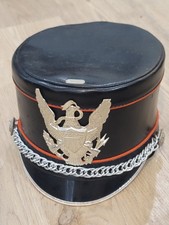Vintage DeMoulin Marching Band Hat Black w Eagle Crest XL
