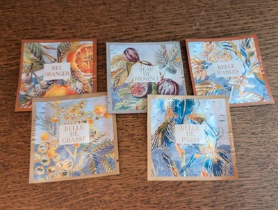 5 FRAGONARD sachet Travel Size Samples BEL ORANGER BELLE DE GRASSE BELLE D'ARLES