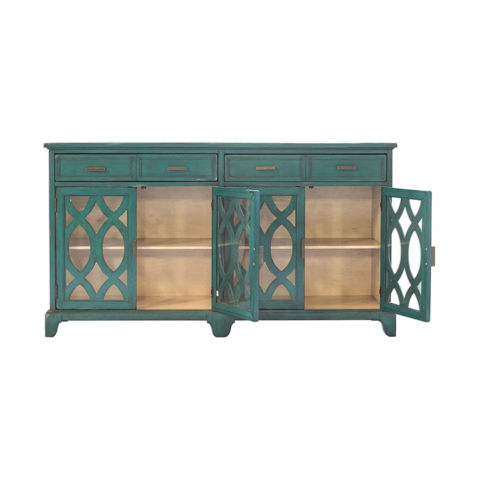 Uttermost 25419 Oksana 64"W Lagoon Green Contemporary Credenza - Green - Image 4 of 4