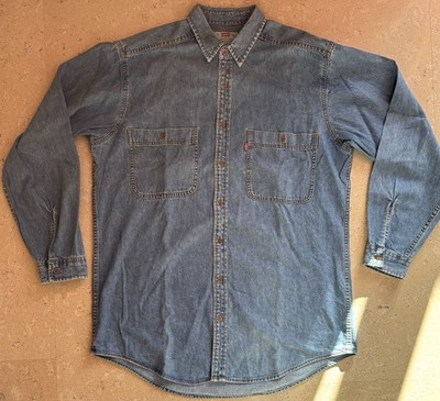 Levi's Vintage Herren Jeans Hemd Blau XL Langarm