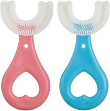 Kid U-Shape Toothbrush 360  Baby Oral Cleaning Soft Silicone Manual Brush Health