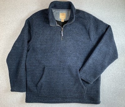 Telluride Clothing Company Men's BLUE 1/4 Zip Fleece Hi-Pile Pullover Size XXL