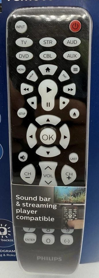 Philips Universal TV Remote Control SRP9368D/27 6 Devices Backlit Sound Bar NEW - Image 2 of 4